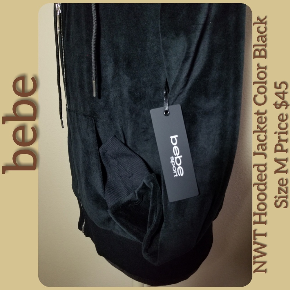 NWT BeBe Women's Velour Hooded Jacket - Picture 6 of 8